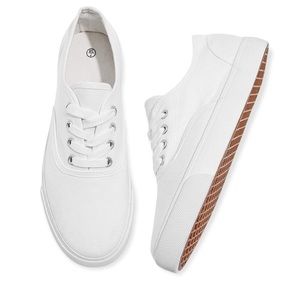 White Canvas Shoes Low Cut Canvas Sneakers Walking Running Shoes 8